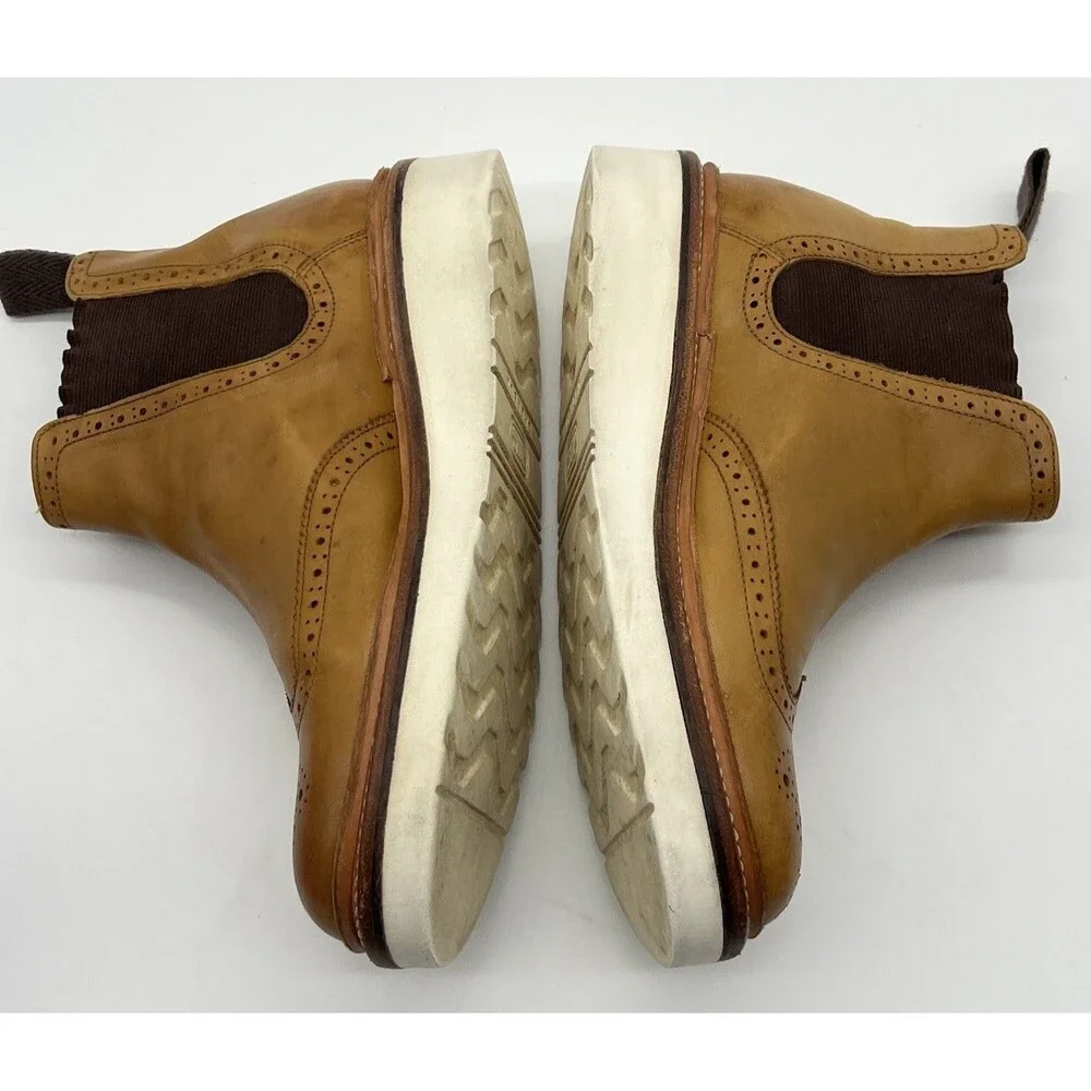 Grenson Men’s Uk 5.5 D Tan Leather Chelsea Boots Goodyear Welt Extralight Soles